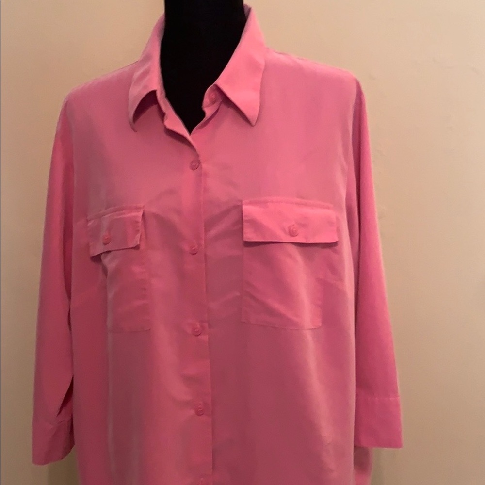 Liz Claiborne 1xl pink blouse. 3/4 sleeve